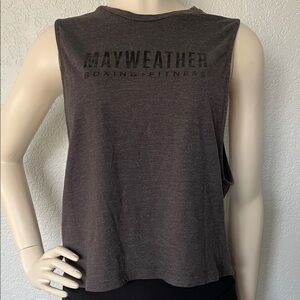 Mayweather Boxing Fitness Workout Tank Gray Black Muscle Style Top